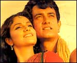 Gracy Singh and Aamir Khan in Lagaan