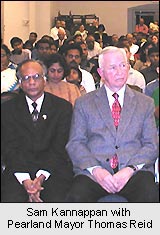 Sam Kannappan with Pearland Mayor Thomas Reid