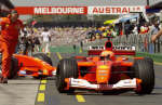 Schumacher pulls into pit lane during the qualifying session