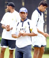 Indian team at the nets